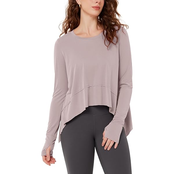 Amazon.com: ODODOS Long Sleeve Tee for Women with Thumb Hole